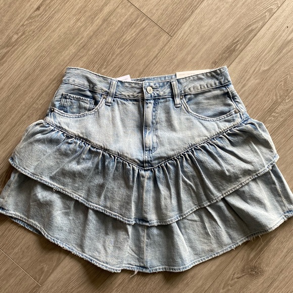 Aerie denim ruffled mini skirt - Picture 1 of 3